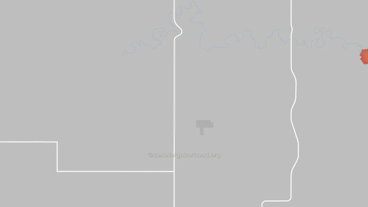 Walk Grade map of North Lemmon, ND, walkable areas in green and car-dependent areas in red