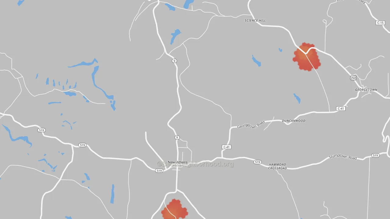 Walk Grade map of Oak Park, OH, walkable areas in green and car-dependent areas in red