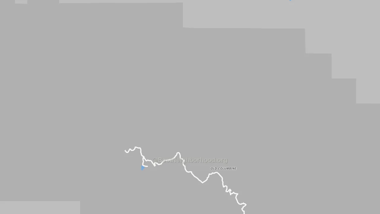Walk Grade map of Old Columbine, AZ, walkable areas in green and car-dependent areas in red