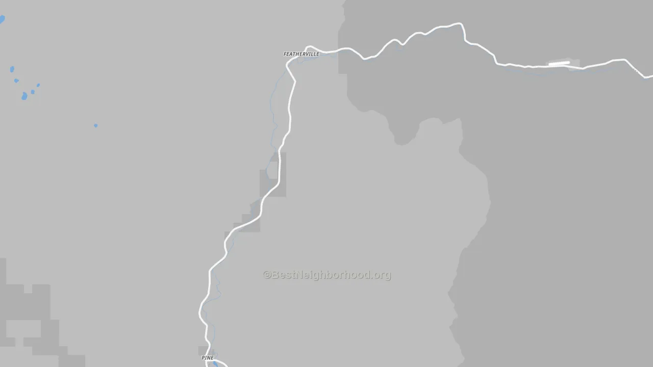 Walk Grade map of Paradise Hot Springs, ID, walkable areas in green and car-dependent areas in red