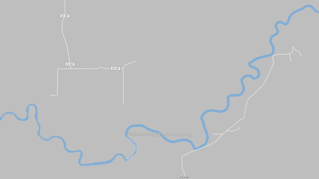 Walk Grade map of Pedro, SD, walkable areas in green and car-dependent areas in red