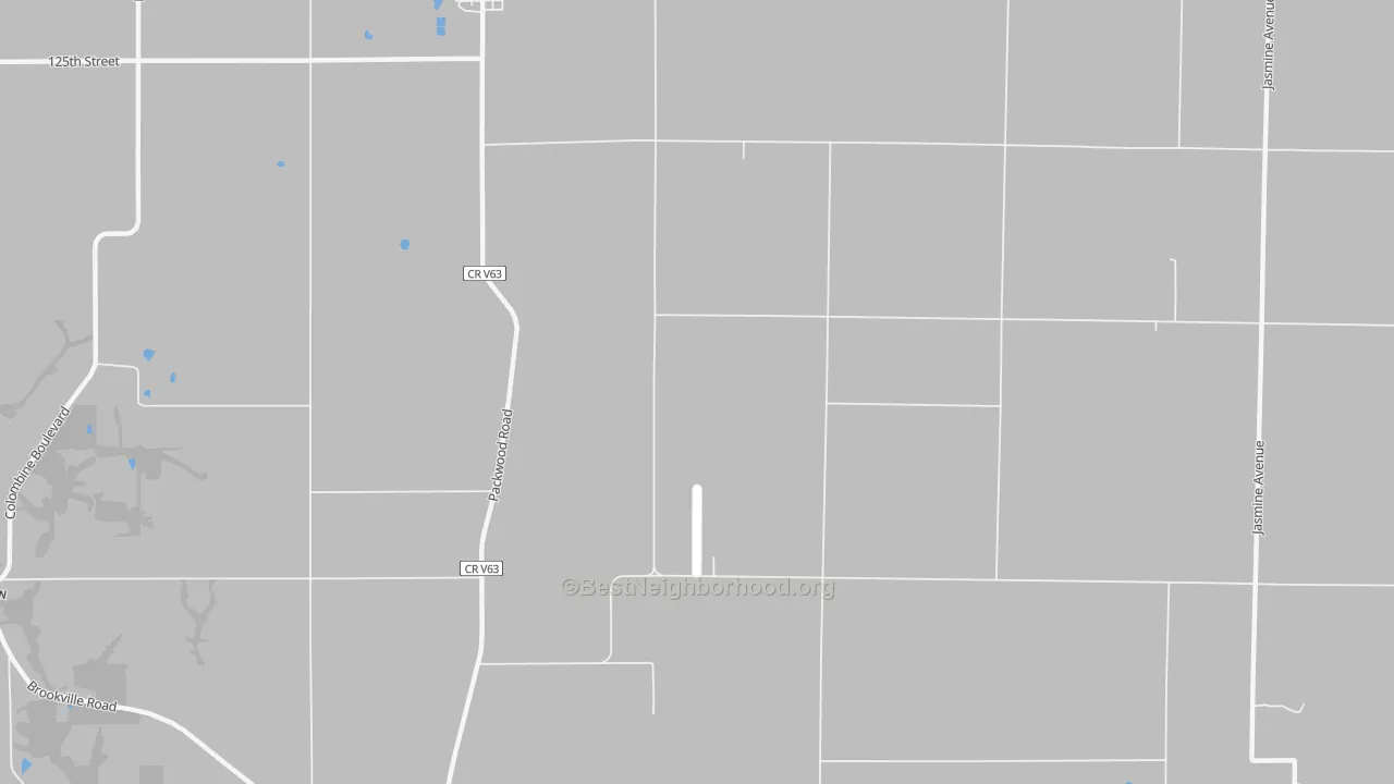 Walk Grade map of Pekin, IA, walkable areas in green and car-dependent areas in red