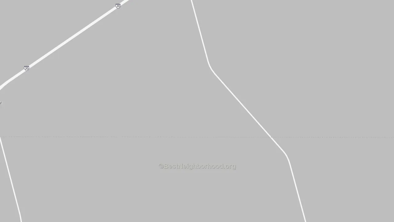 Walk Grade map of Penwell, TX, walkable areas in green and car-dependent areas in red