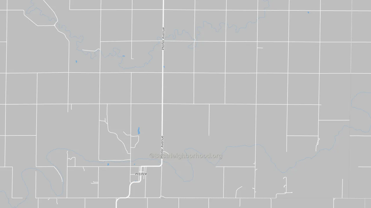 Walk Grade map of Pfeifer, KS, walkable areas in green and car-dependent areas in red