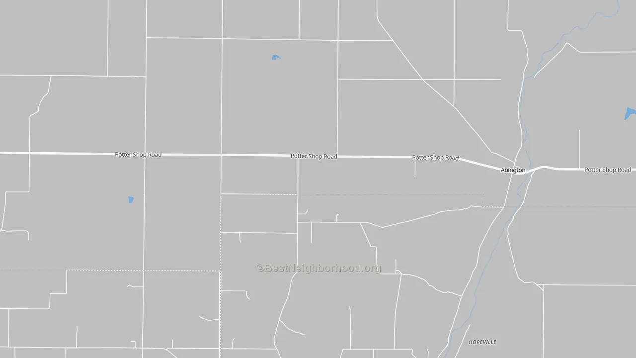Walk Grade map of Philomath, IN, walkable areas in green and car-dependent areas in red