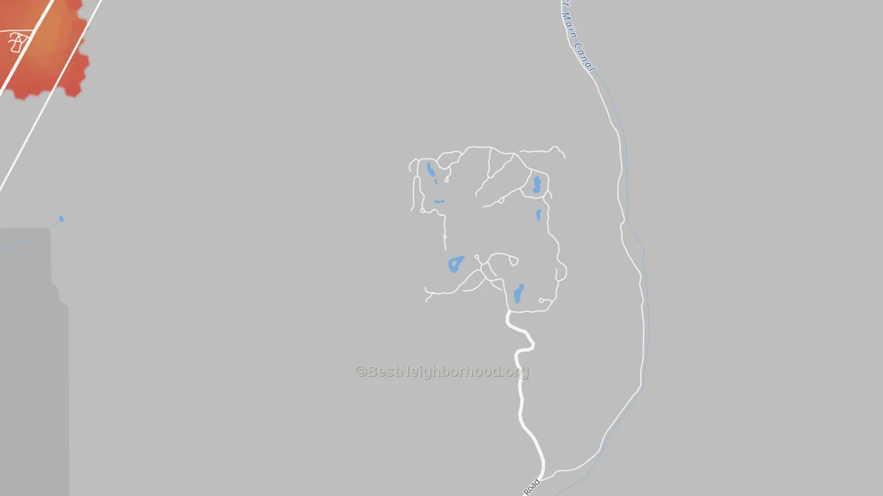 Walk Grade map of Pronghorn, OR, walkable areas in green and car-dependent areas in red