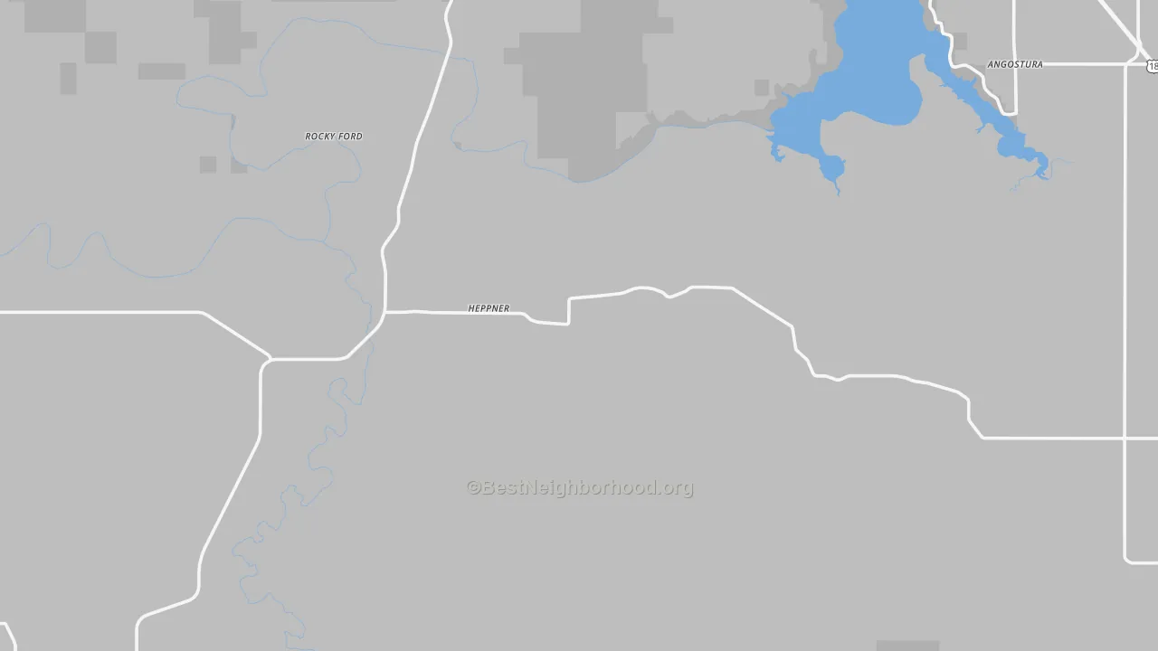 Walk Grade map of Provo, SD, walkable areas in green and car-dependent areas in red