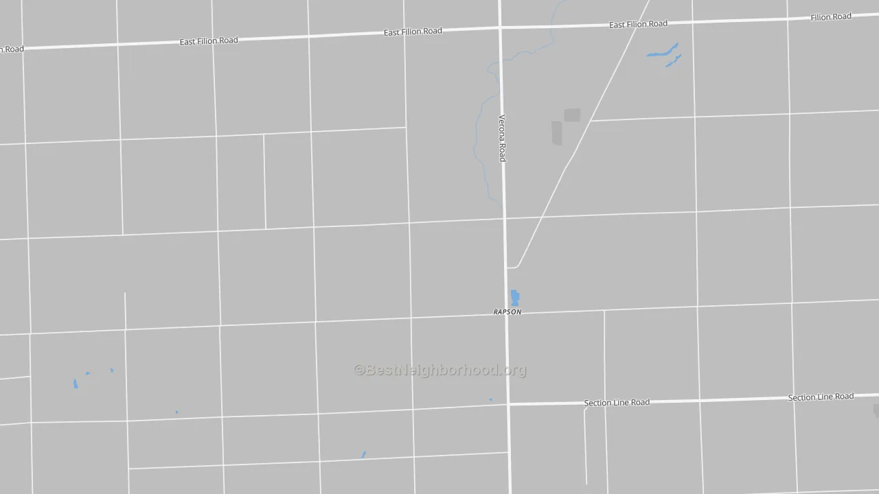 Walk Grade map of Rapson, MI, walkable areas in green and car-dependent areas in red
