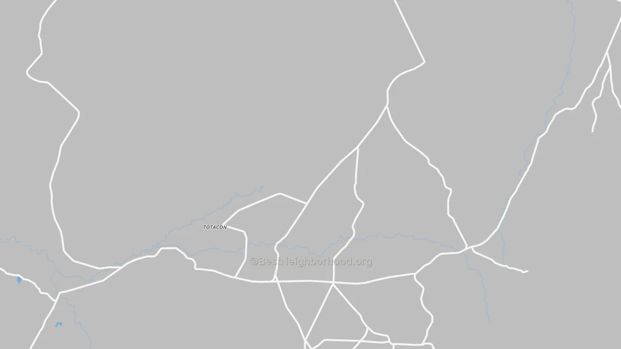 Walk Grade map of Red Mesa, AZ, walkable areas in green and car-dependent areas in red