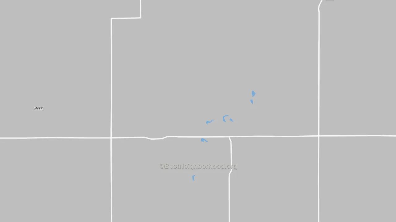 Walk Grade map of Redbird, NE, walkable areas in green and car-dependent areas in red