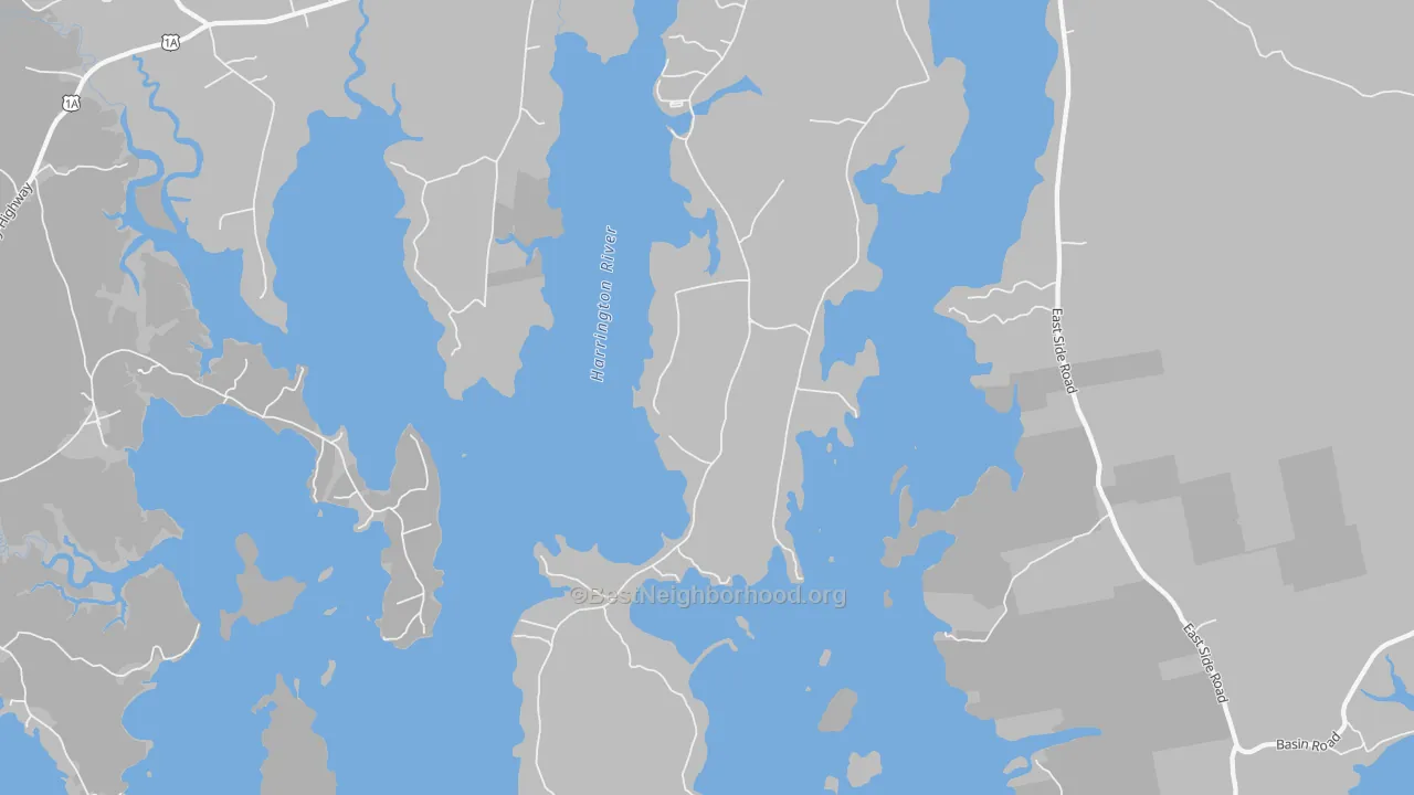 Walk Grade map of Ripley, ME, walkable areas in green and car-dependent areas in red