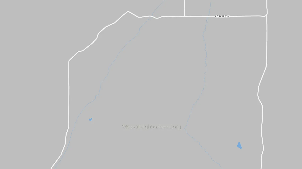 Walk Grade map of Robertson, WY, walkable areas in green and car-dependent areas in red