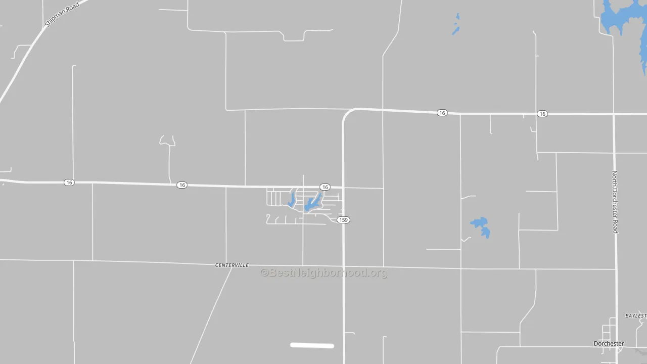 Walk Grade map of Royal Lakes, IL, walkable areas in green and car-dependent areas in red