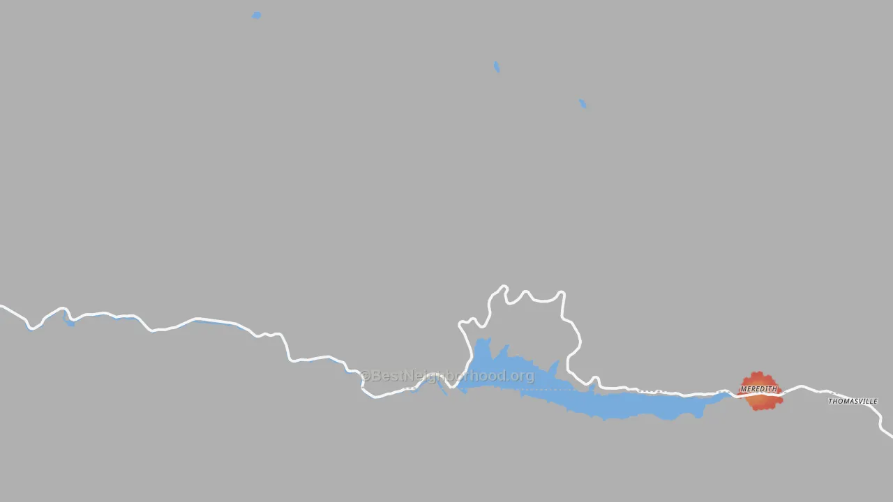 Walk Grade map of Ruedi, CO, walkable areas in green and car-dependent areas in red