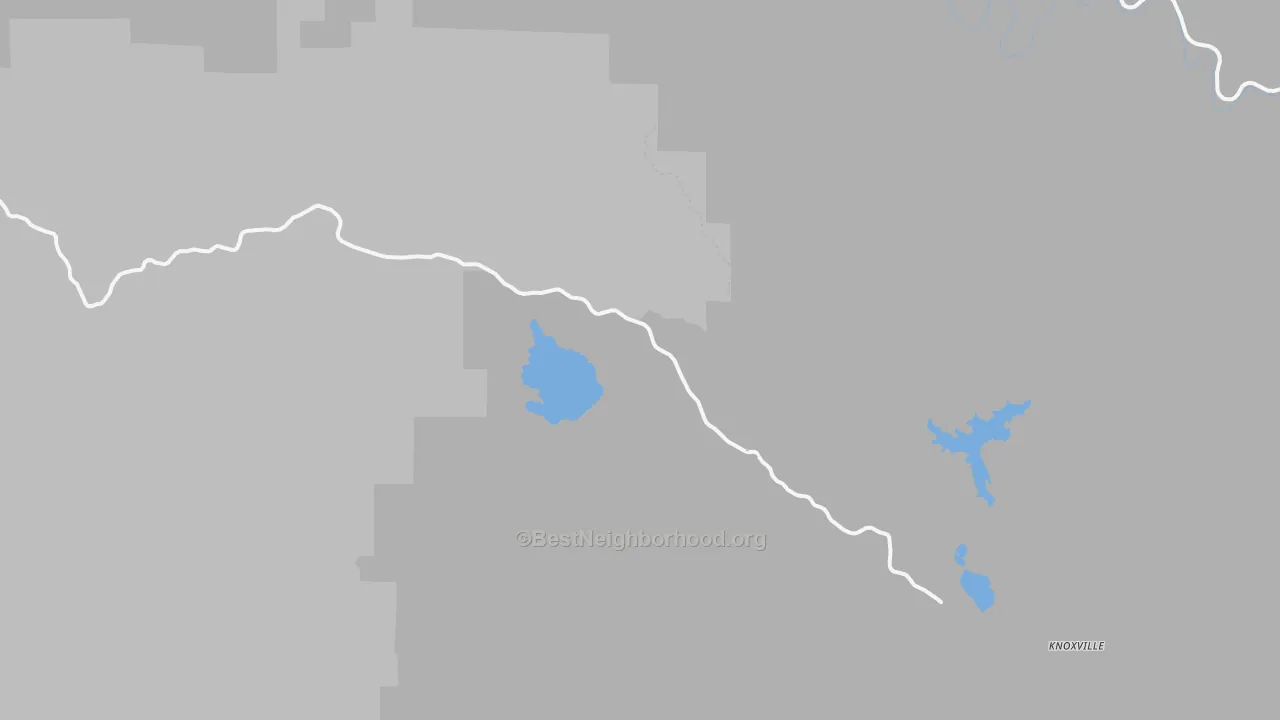 Walk Grade map of Rumsey, CA, walkable areas in green and car-dependent areas in red