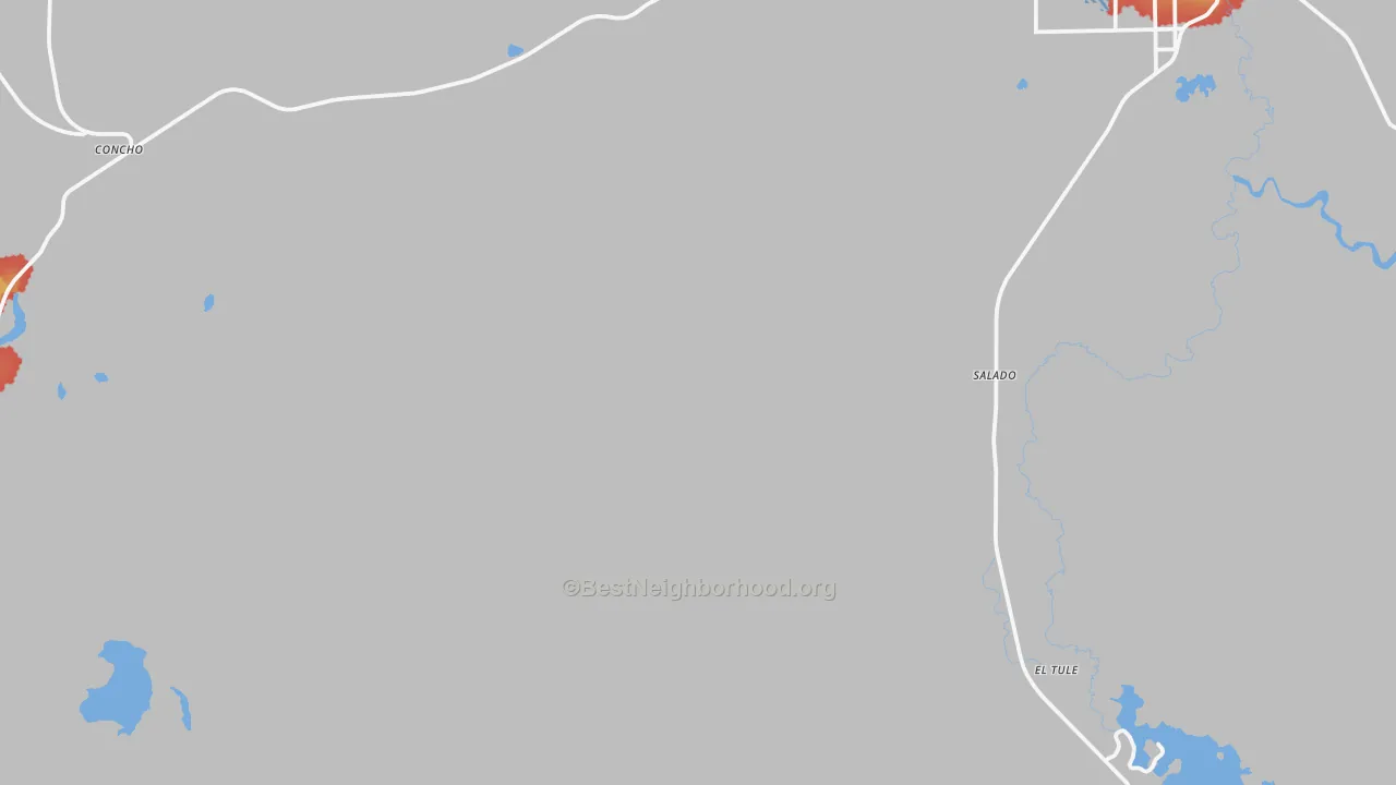 Walk Grade map of Salado, AZ, walkable areas in green and car-dependent areas in red