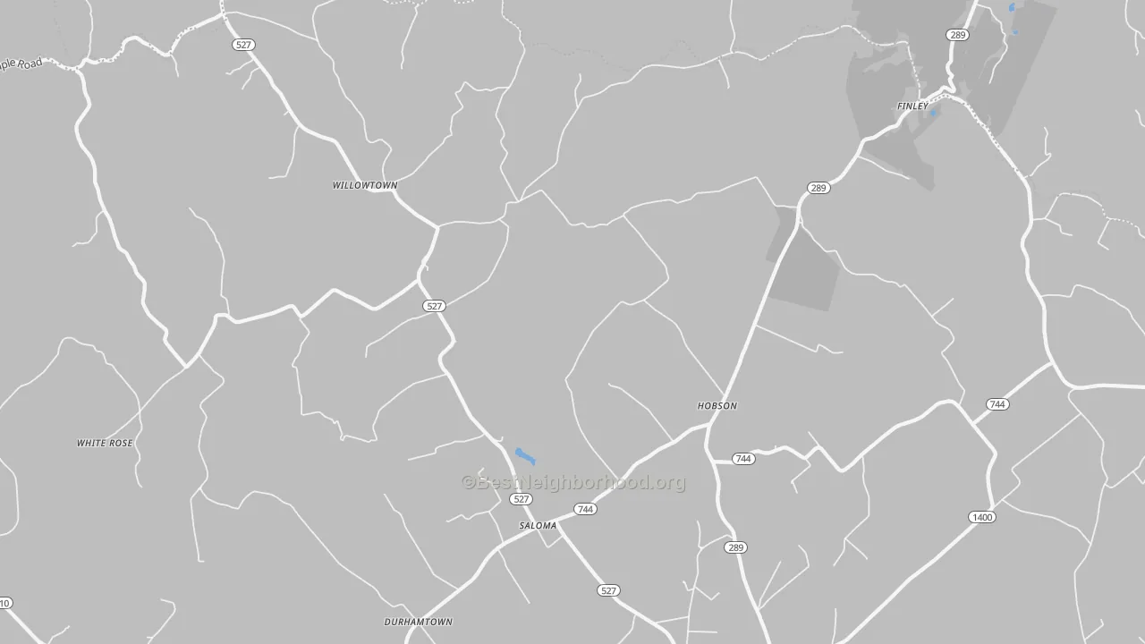Walk Grade map of Saloma, KY, walkable areas in green and car-dependent areas in red