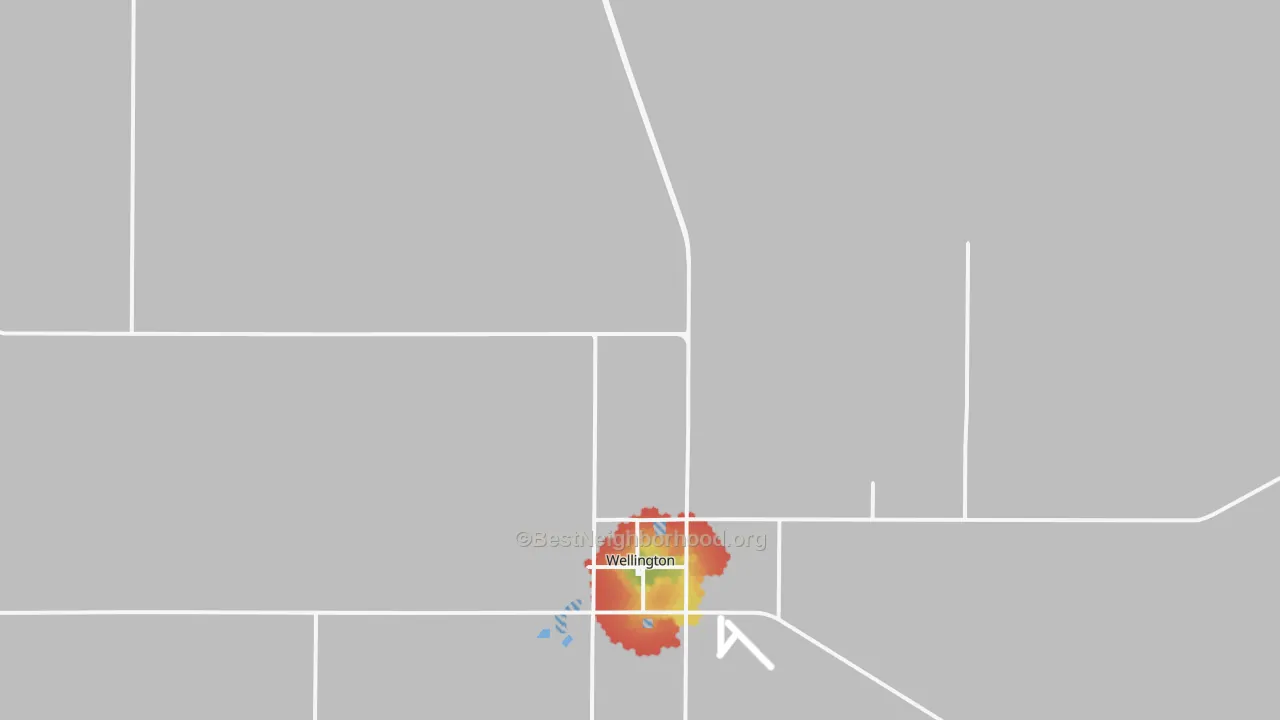 Walk Grade map of Samnorwood, TX, walkable areas in green and car-dependent areas in red