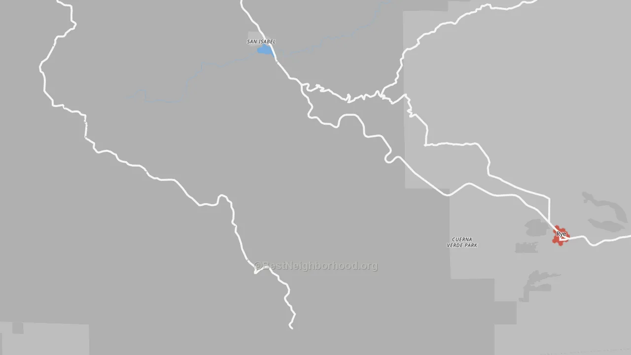 Walk Grade map of San Isabel, CO, walkable areas in green and car-dependent areas in red