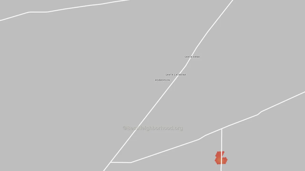 Walk Grade map of Santa Catarina, TX, walkable areas in green and car-dependent areas in red