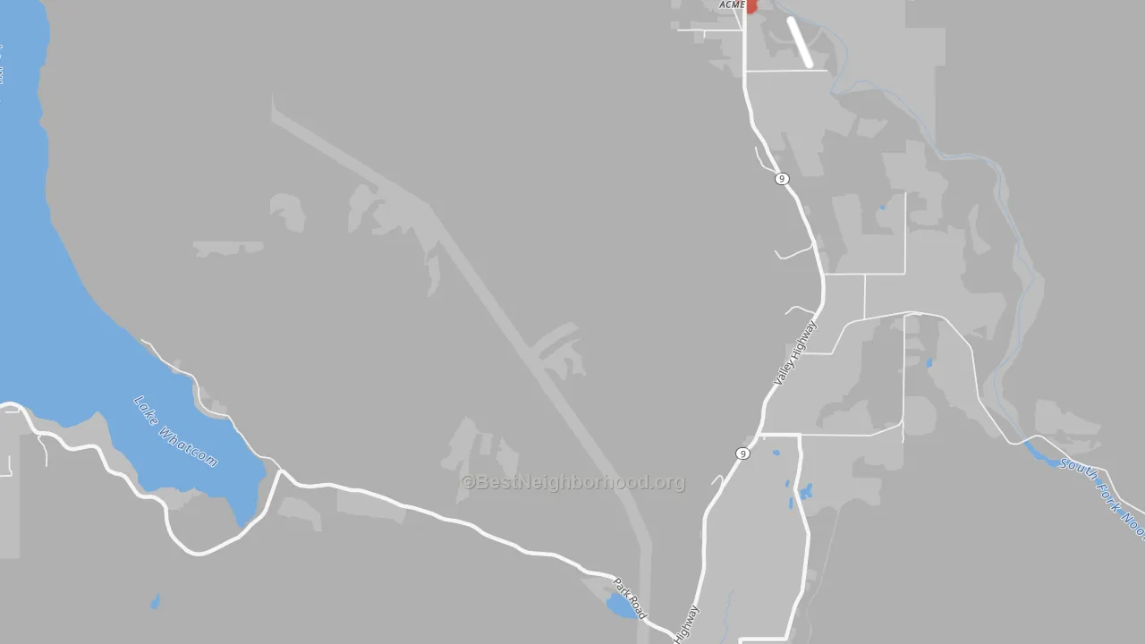 Walk Grade map of Saxon, WA, walkable areas in green and car-dependent areas in red
