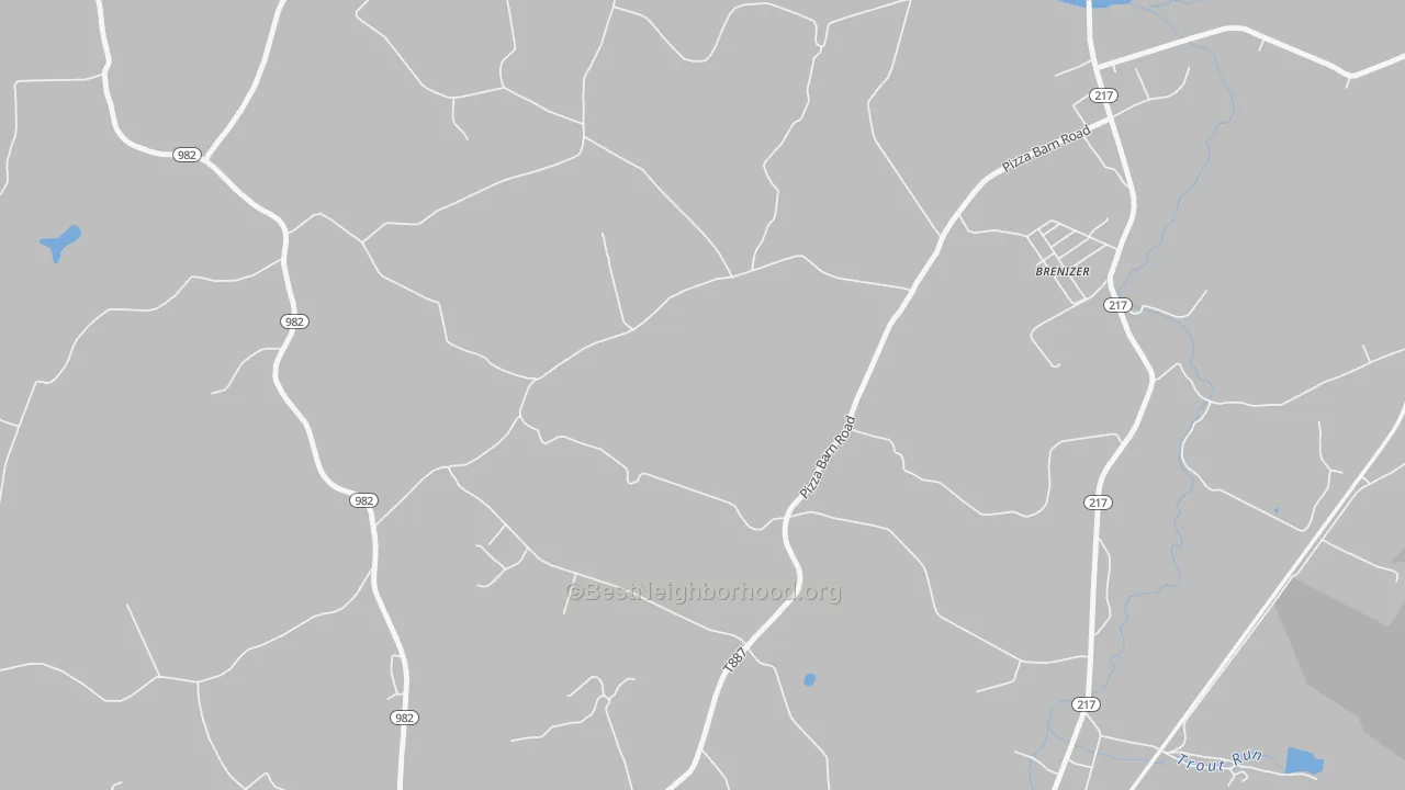 Walk Grade map of Seger, PA, walkable areas in green and car-dependent areas in red
