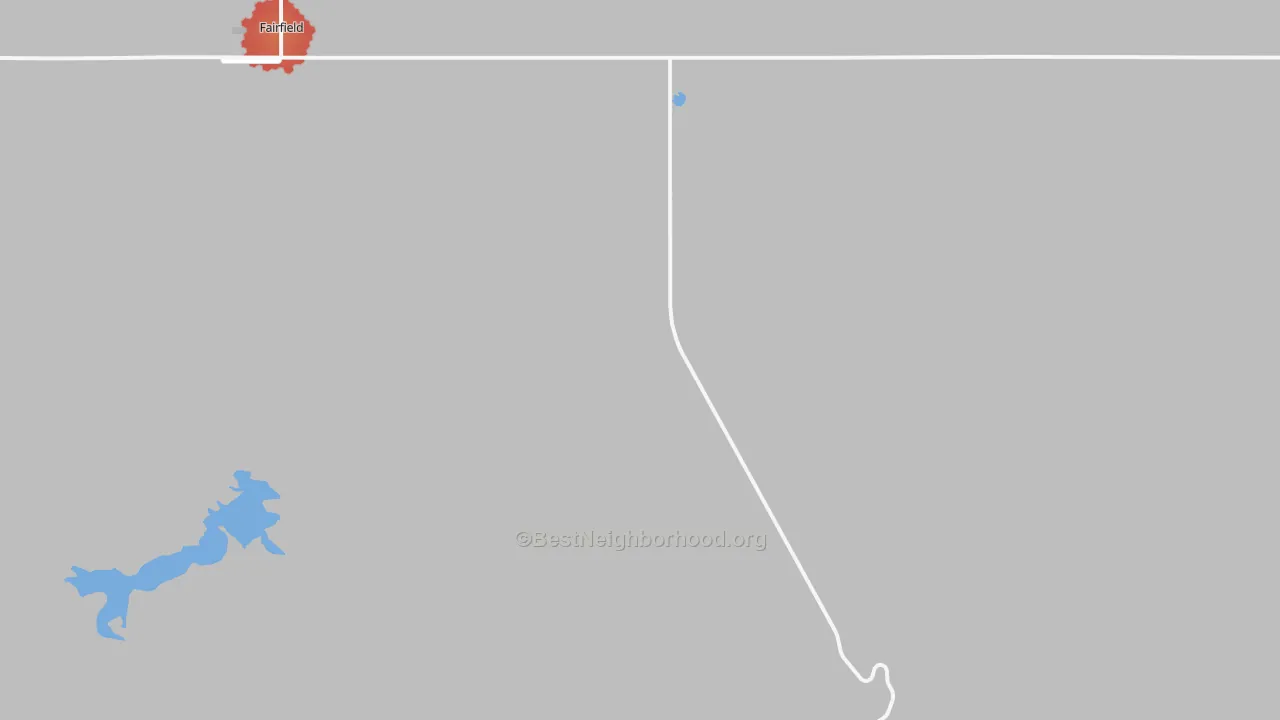 Walk Grade map of Selby, ID, walkable areas in green and car-dependent areas in red