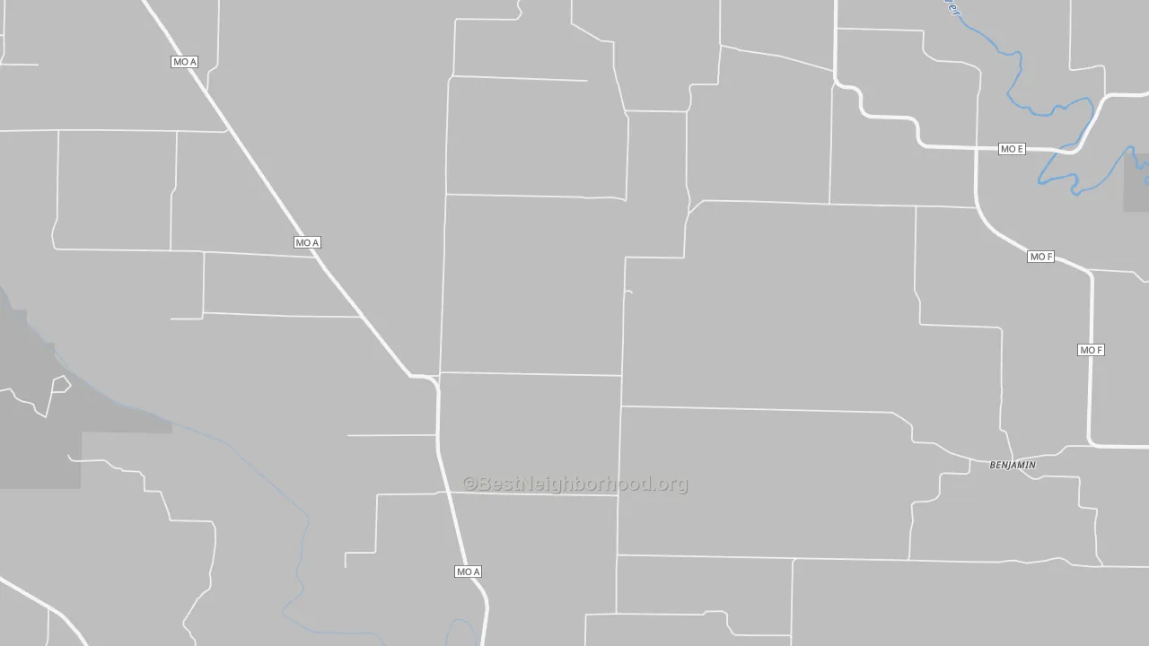 Walk Grade map of Sellers, MO, walkable areas in green and car-dependent areas in red