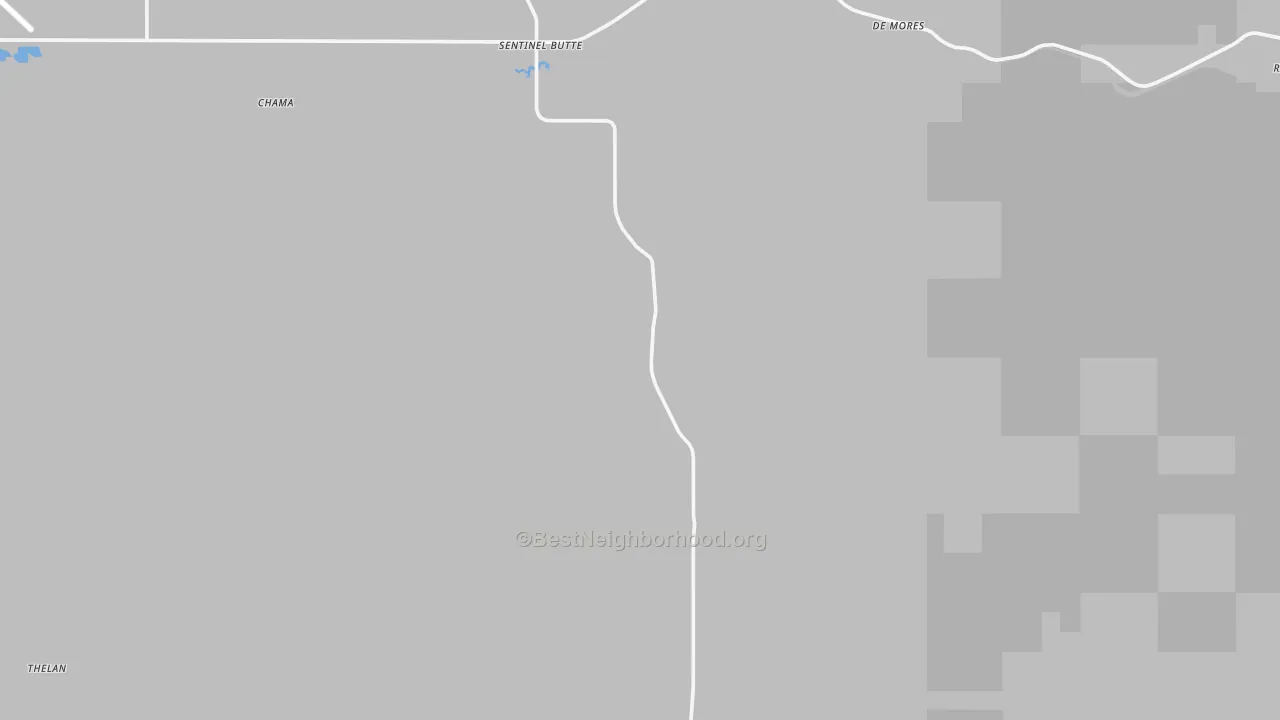 Walk Grade map of Sentinel Butte, ND, walkable areas in green and car-dependent areas in red