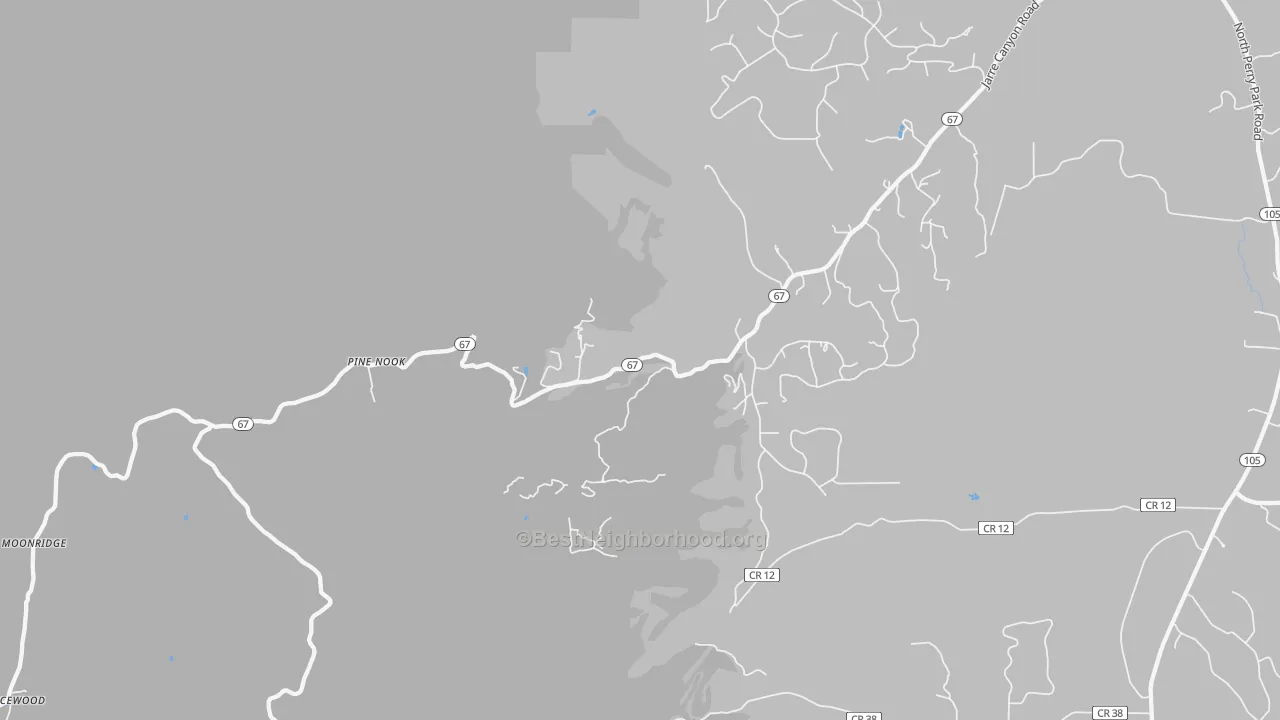 Walk Grade map of Shamballah-Ashrama, CO, walkable areas in green and car-dependent areas in red
