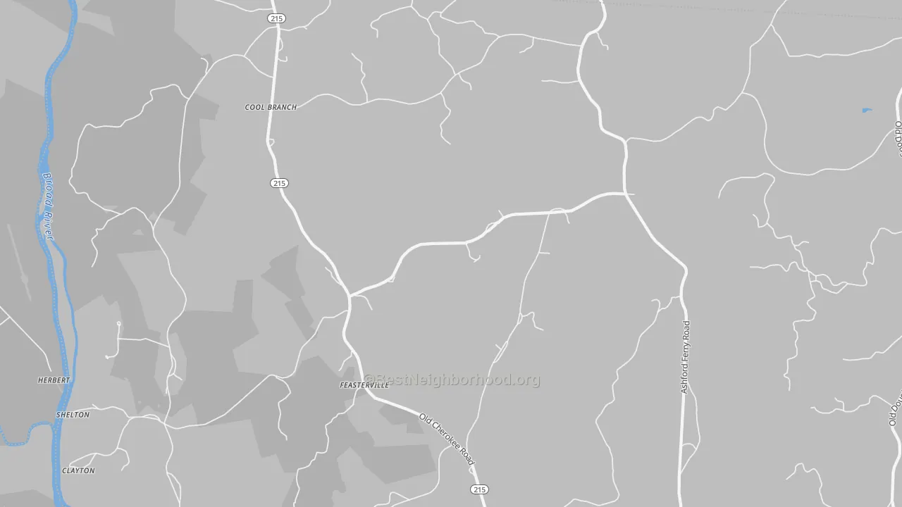 Walk Grade map of Shelton, SC, walkable areas in green and car-dependent areas in red