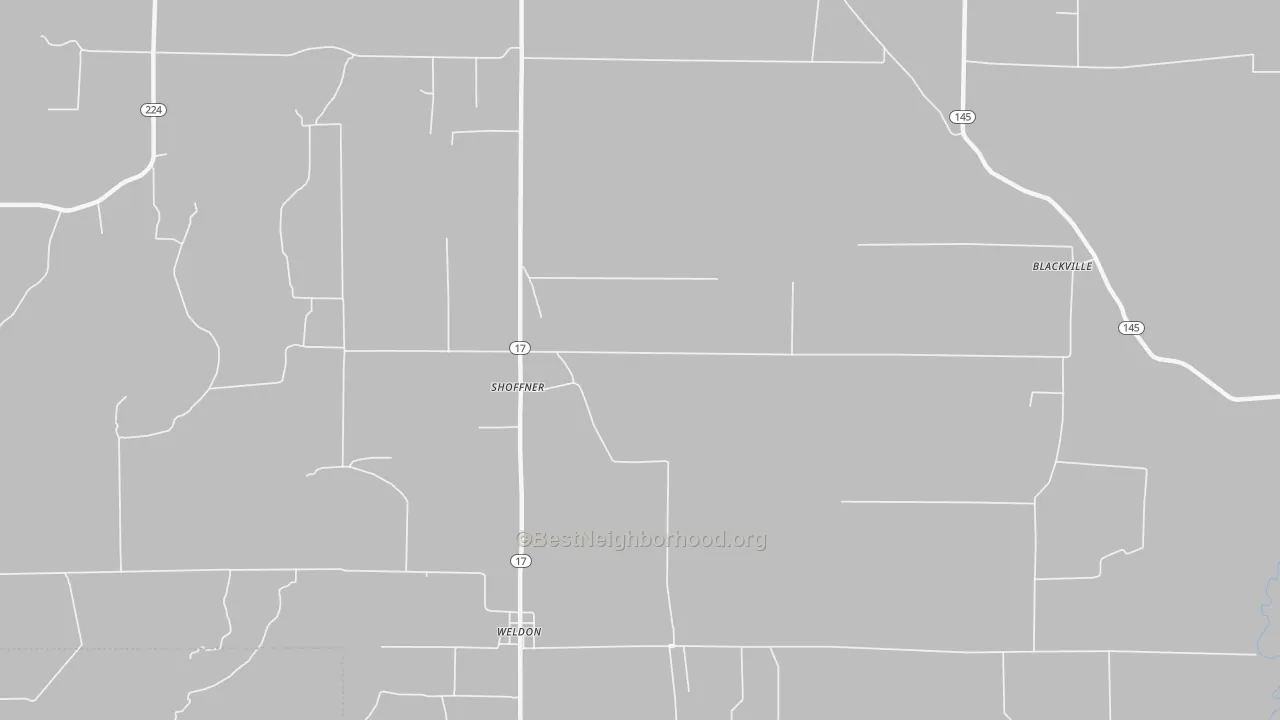 Walk Grade map of Shoffner, AR, walkable areas in green and car-dependent areas in red