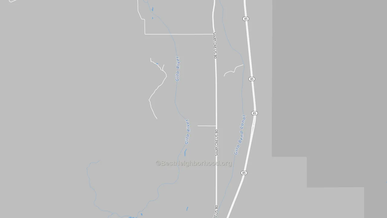 Walk Grade map of Sil Murk, AZ, walkable areas in green and car-dependent areas in red