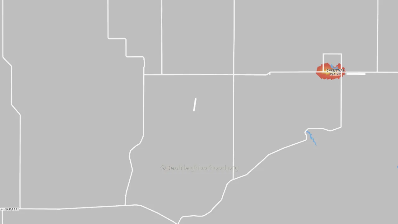 Walk Grade map of Silver Lake, OR, walkable areas in green and car-dependent areas in red