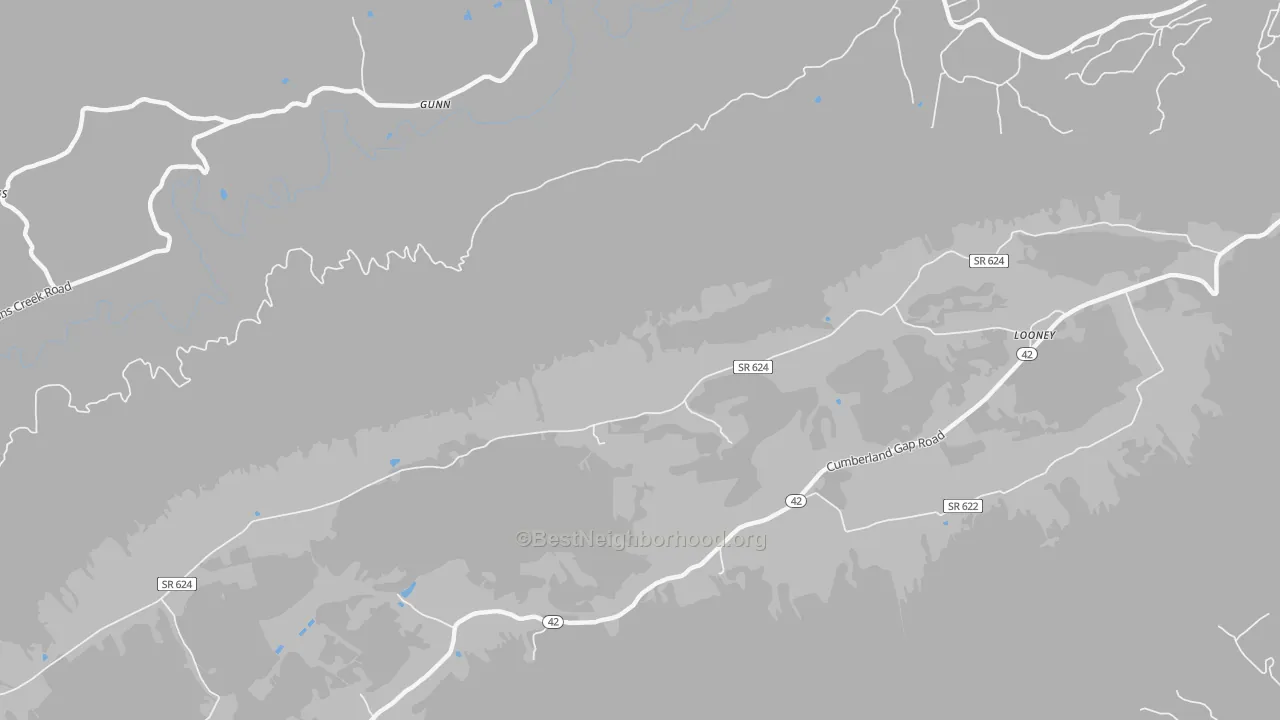 Walk Grade map of Simmonsville, VA, walkable areas in green and car-dependent areas in red