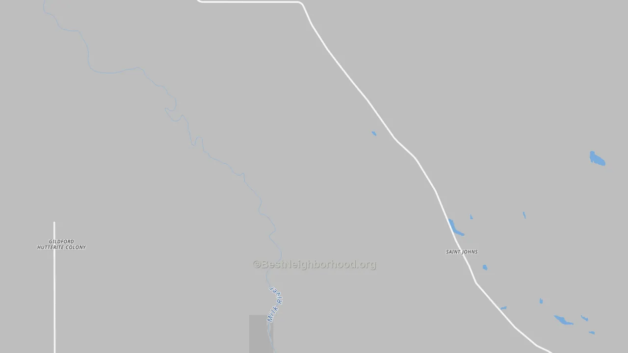 Walk Grade map of Simpson, MT, walkable areas in green and car-dependent areas in red