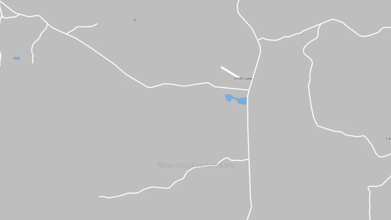 Walk Grade map of Smith Lake, NM, walkable areas in green and car-dependent areas in red