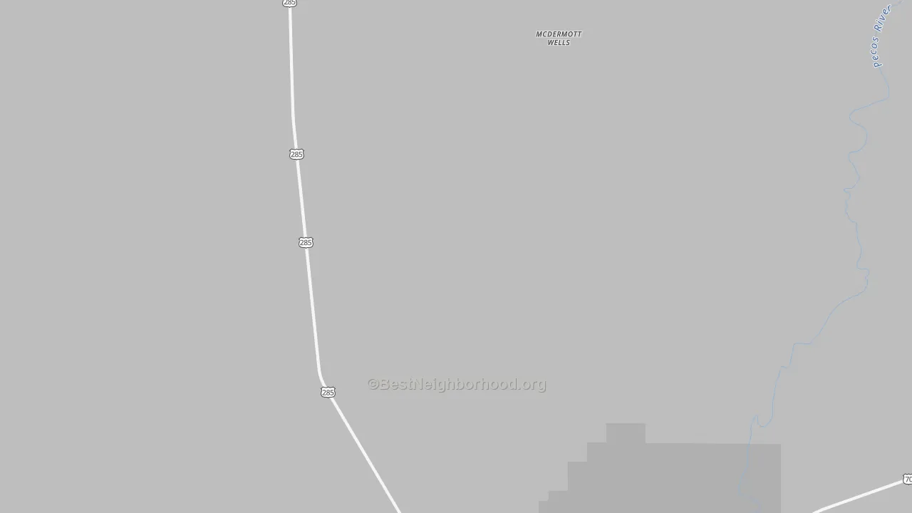 Walk Grade map of South Spring Acres, NM, walkable areas in green and car-dependent areas in red