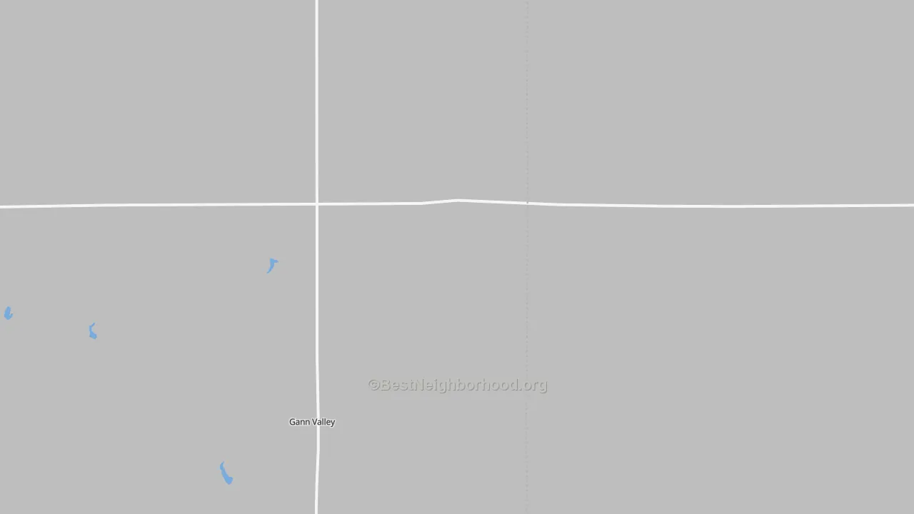 Walk Grade map of Spring Valley Colony, SD, walkable areas in green and car-dependent areas in red