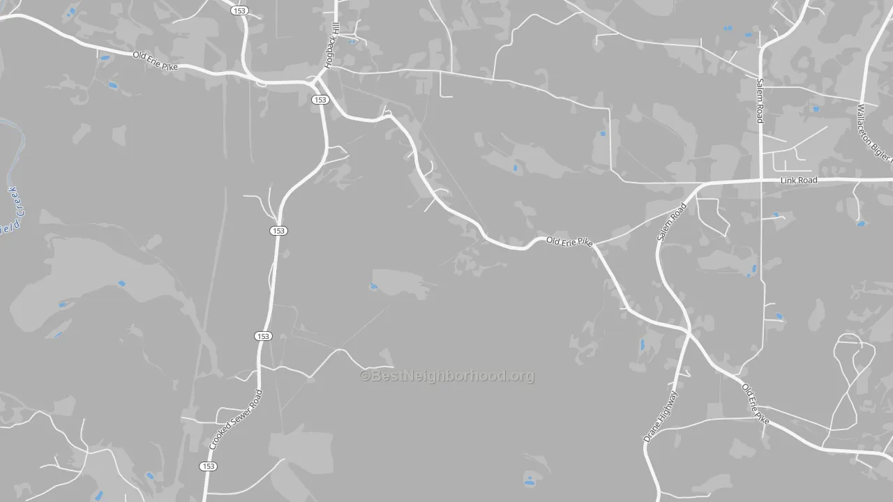 Walk Grade map of Spring Valley, PA, walkable areas in green and car-dependent areas in red