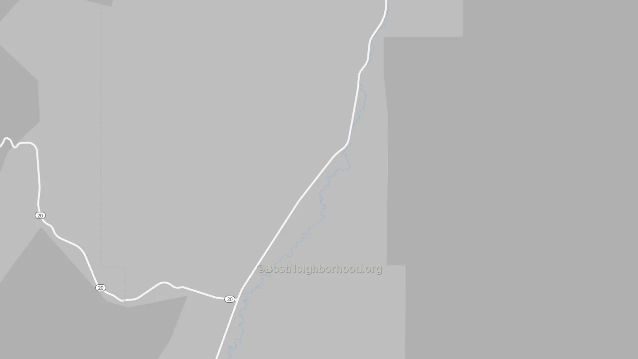 Walk Grade map of Spry, UT, walkable areas in green and car-dependent areas in red