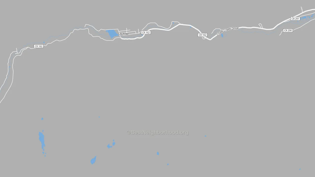 Walk Grade map of St. Elmo, CO, walkable areas in green and car-dependent areas in red