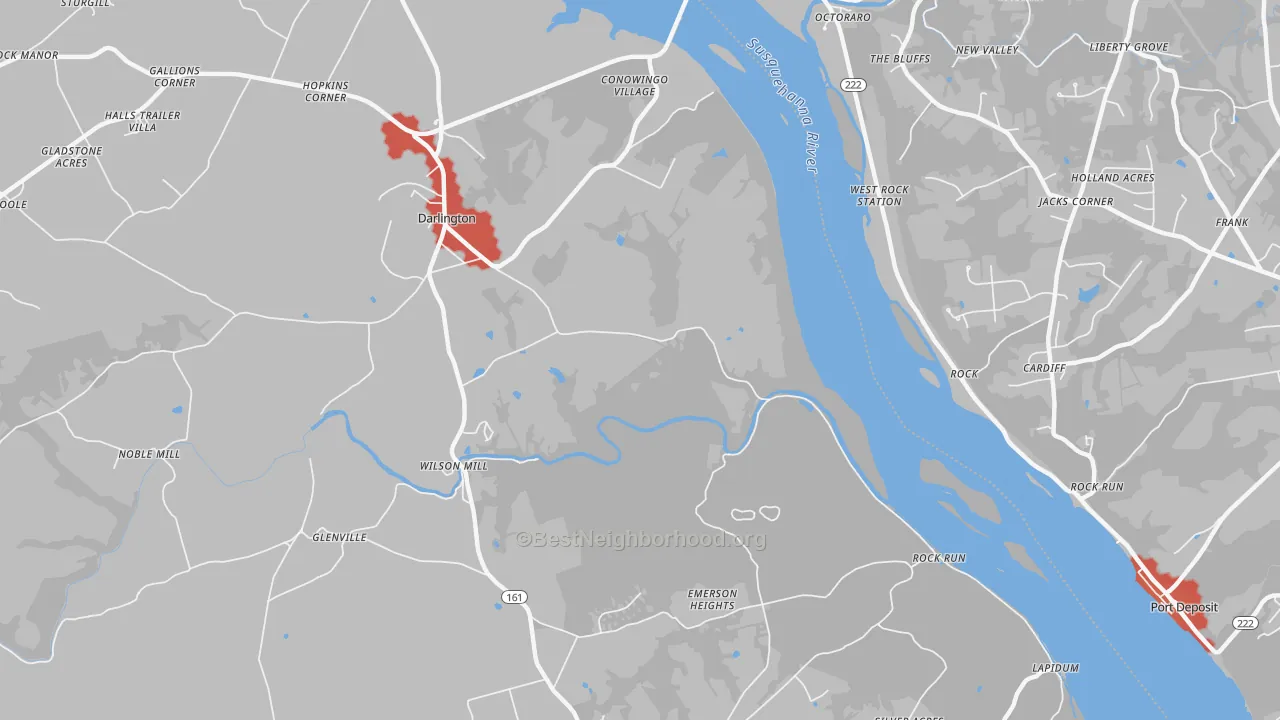 Walk Grade map of Stafford, MD, walkable areas in green and car-dependent areas in red