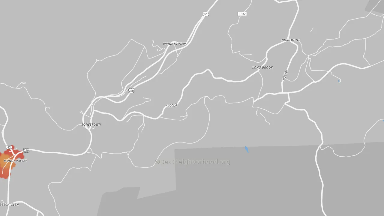 Walk Grade map of Strawbridge, PA, walkable areas in green and car-dependent areas in red