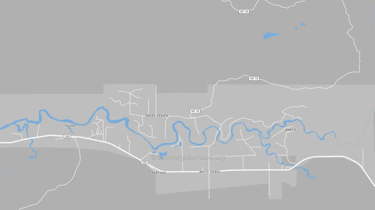 Walk Grade map of Swede Heaven, WA, walkable areas in green and car-dependent areas in red