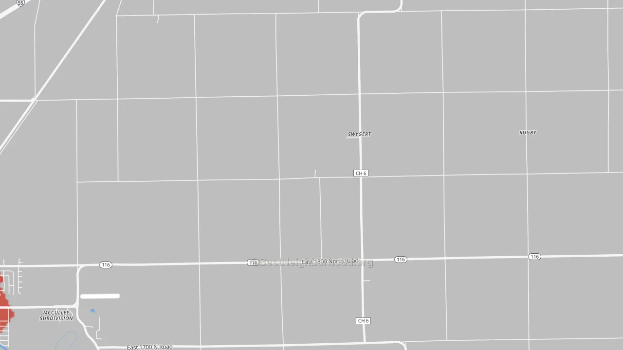 Walk Grade map of Swygert, IL, walkable areas in green and car-dependent areas in red