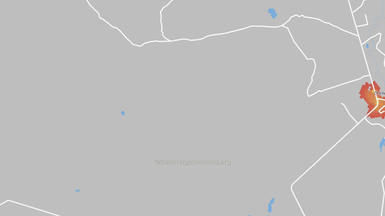 Walk Grade map of Tahchee, AZ, walkable areas in green and car-dependent areas in red