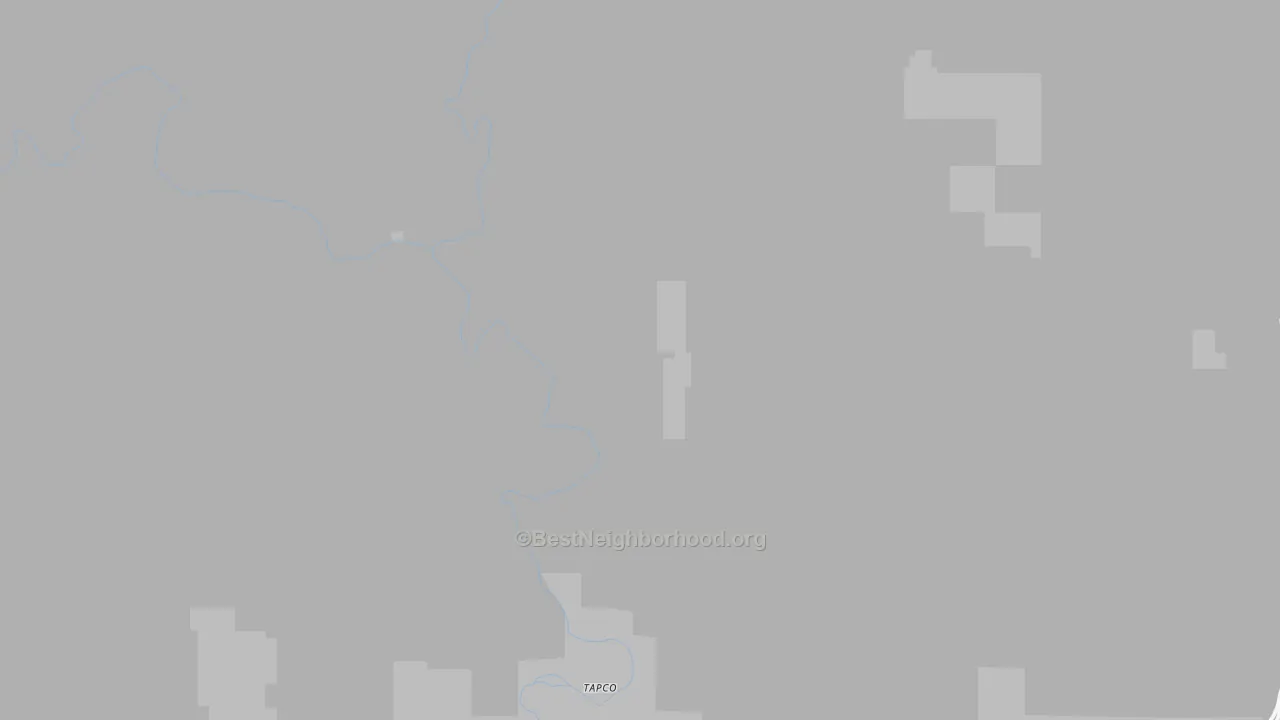 Walk Grade map of Tapco, AZ, walkable areas in green and car-dependent areas in red