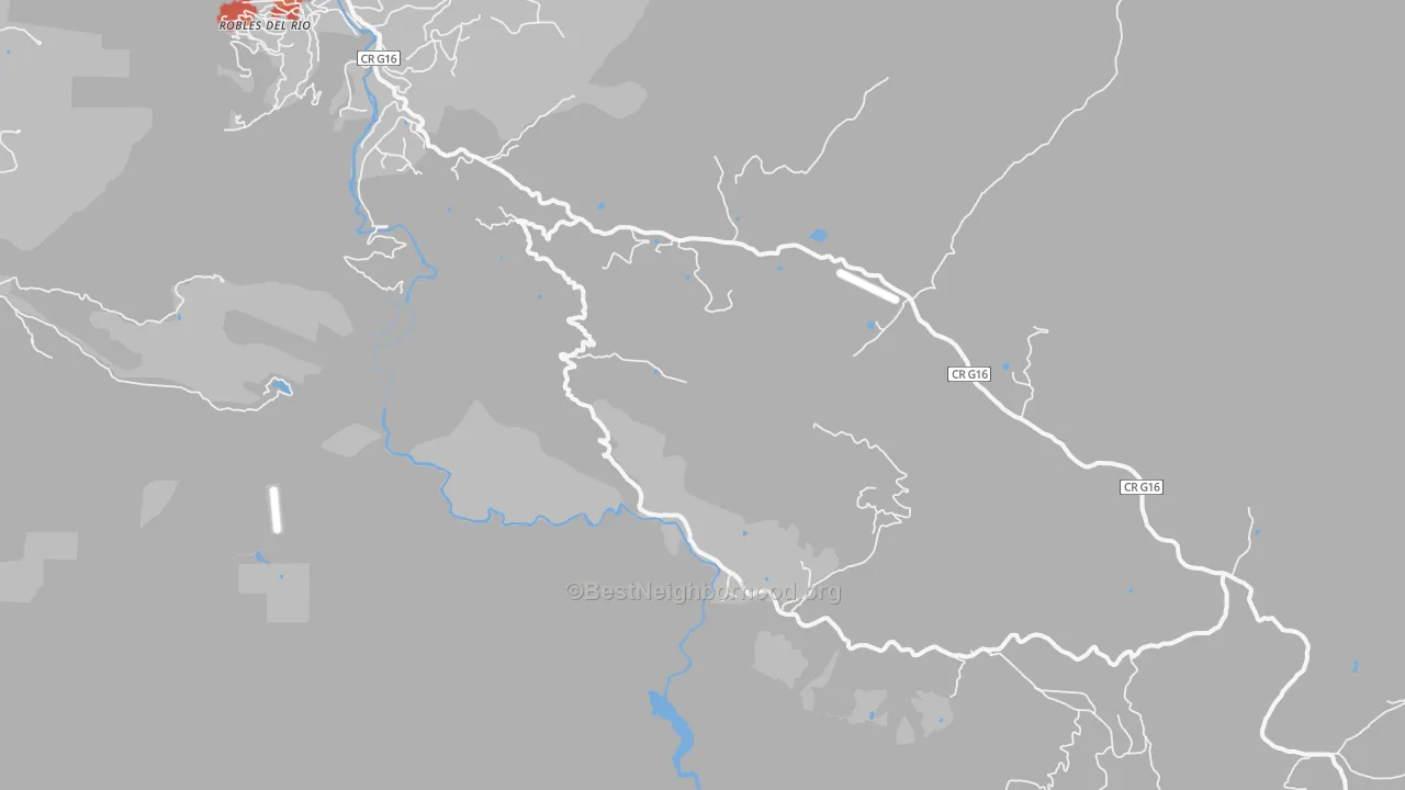 Walk Grade map of Tassajara Hot Springs, CA, walkable areas in green and car-dependent areas in red
