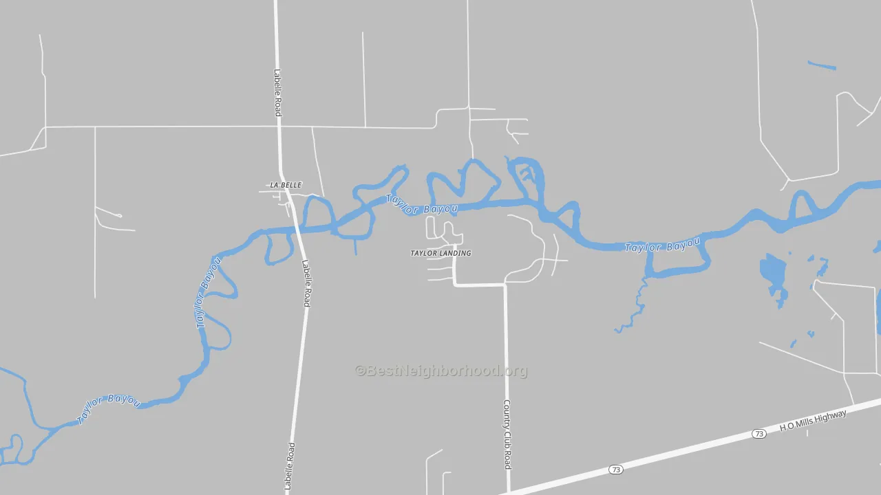 Walk Grade map of Taylor Landing, TX, walkable areas in green and car-dependent areas in red